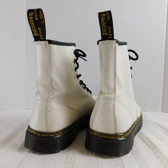 Dr. Martens Women's Zavala US7 White Leather Lace Up Ankle Combat Boots AW004 - Picture 12 of 15